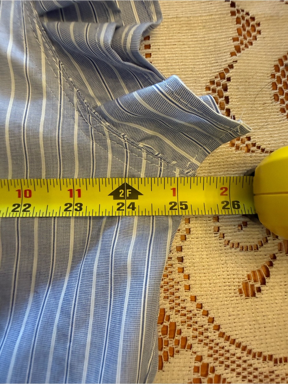 Reworked upcycled Ralph Lauren large Striped Ruffle button down shirt - Picture 9 of 13